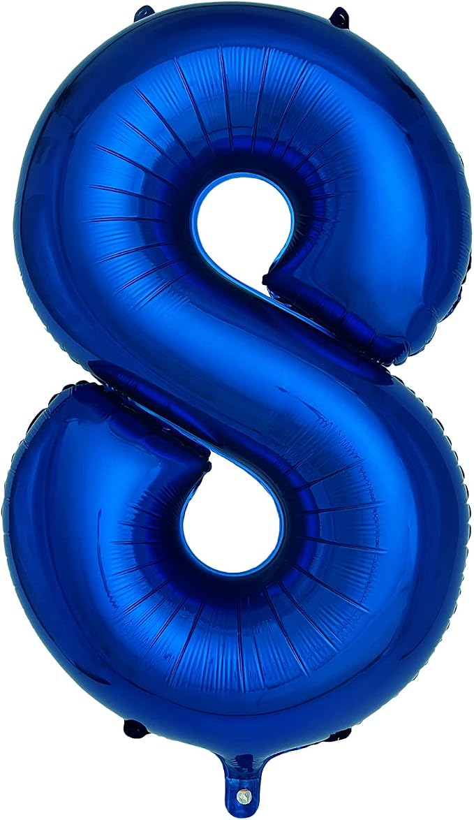 Navy Blue Number 8 Balloons 40 Inch Large Dark Blue Helium Foil Balloons by cocodino