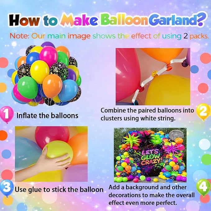 147PCS Neon Balloon Arch Garland Kit - Image 3