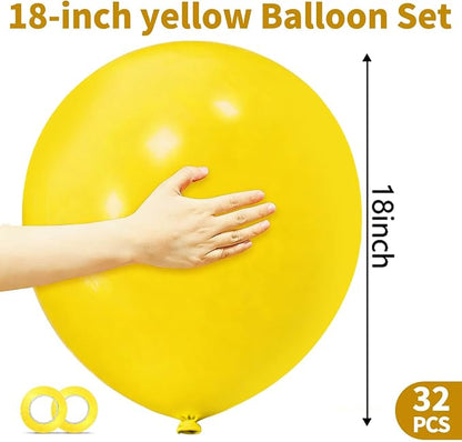 32Pcs Yellow Big Balloons 18 Inch, Round Large Latex Party Balloons - Image 3