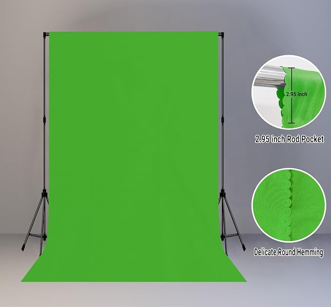 Green Screen Backdrop for Photoshoot, Fabric 6x9ft | Polyester Studio Photo - Image 2