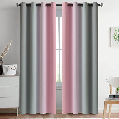 Yakamok Ombre Pink and Grey Curtains by Yakamok
