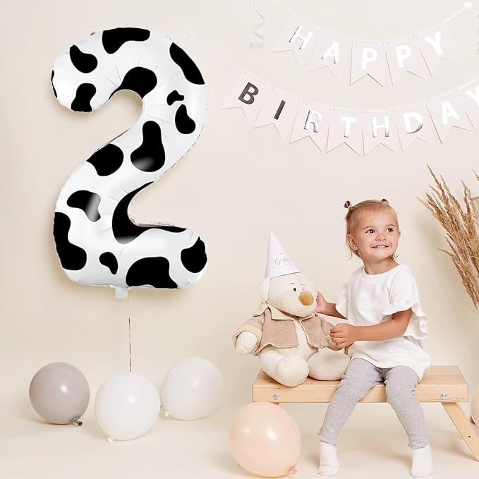 Cow Print Number Balloons, Large Foil Number 2 Balloon 40 Inch Cow Balloon - Image 4