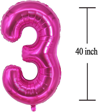 Jonhamwelbor Hot Pink Number 30 Balloon Dark Pink Number 30 Balloon Jumbo Giant - Image 2