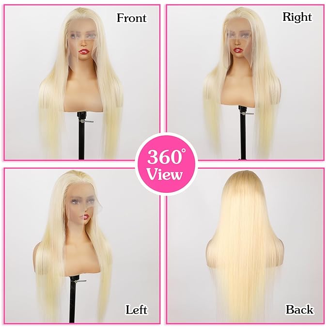613 Lace Front Wig Human Hair 200 Density Straight 22Inch 13x6 613 HD Lace Frontal Wig Full & Thick Pre Plucked with Baby Hair for Women