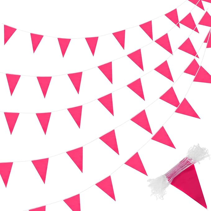 Tatuo 200 Feet Solid Pennant Banners Flags String Triangle Hanging DIY Bunting by Tatuo