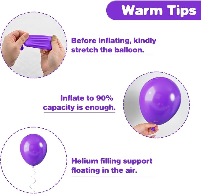 Green Purple Blue Balloons, 12 Inch Purple Green Teal Black Latex Balloons - Image 3