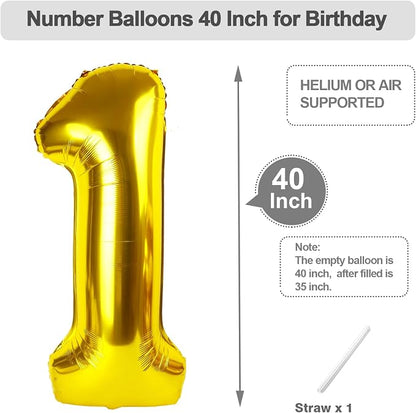 Number Balloons 40 Inch Gold 0 Balloon - Image 5