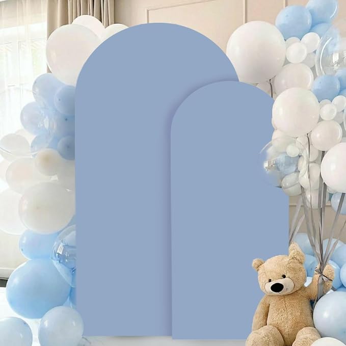 FANPROMS Wedding Arch Cover Set of 2 Dusty Blue Wedding Arch Cover 6FT 7.2FT - Image 5