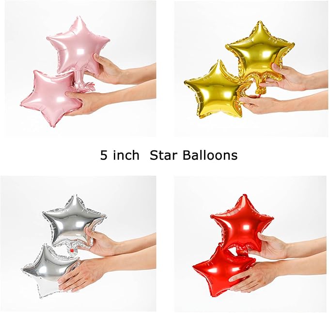 Gold Star Balloons, 50 Pieces 5" Star Balloons, Small Gold Foil Star Balloon | - Image 2
