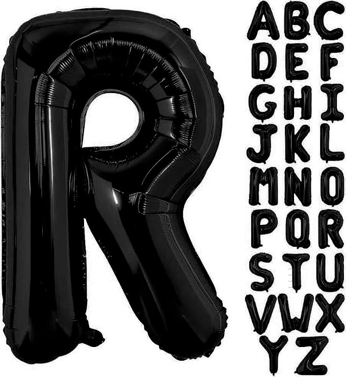 Black Letter R Balloons, R Balloon 40 Inch R Balloon Letter by BBPOOL