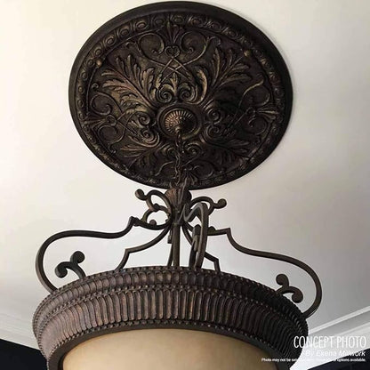 12 1/2"OD x 3 7/8"ID x 3/4"P Bradford Ceiling Medallion, Hand-Painted - Image 8