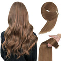 Tape in Hair Extensions Human Hair, 20pcs 16 Inch Medium Brown Remy Hair Extensions Straight Human Hair Tape in Extensions Skin Weft Tape Extensions Human Hair (10#,16 Inch)