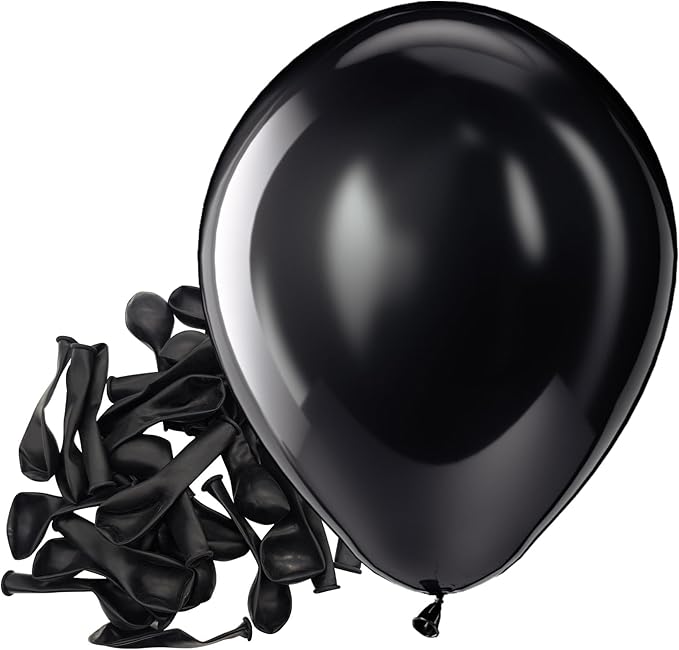 Bezente Black Balloons Latex Party Balloons by Bezente