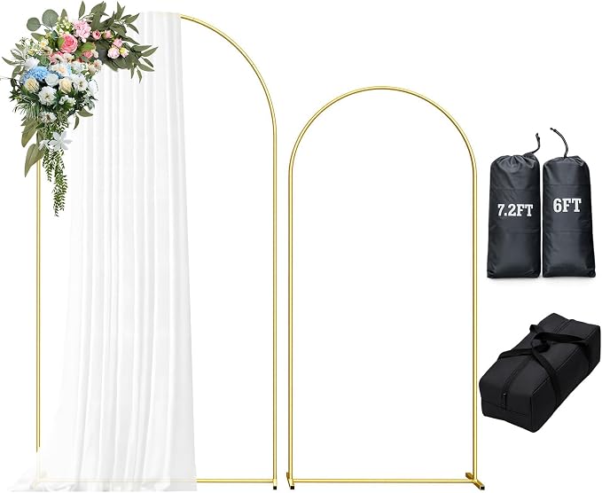Metal Arch Backdrop Stand, 7.2FT+6FT Wedding Arch Frame by Unknown