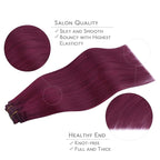 WENNALIFE Clip in Hair Extensions, 150g 16 Inch 9pcs Light Burgundy Remy Hair Thicker Double Weft Extensiones De Cabello Humano Con Clip Ins Straight Full Volume