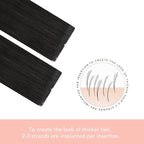 Sindra Invisi Edge Tape in Hair Extensions Human Hair, 18 Inch 50g 20pcs Natural Black to Medium Brown Invisible Extensions Natural Straight Seamless Injected Tape Ins