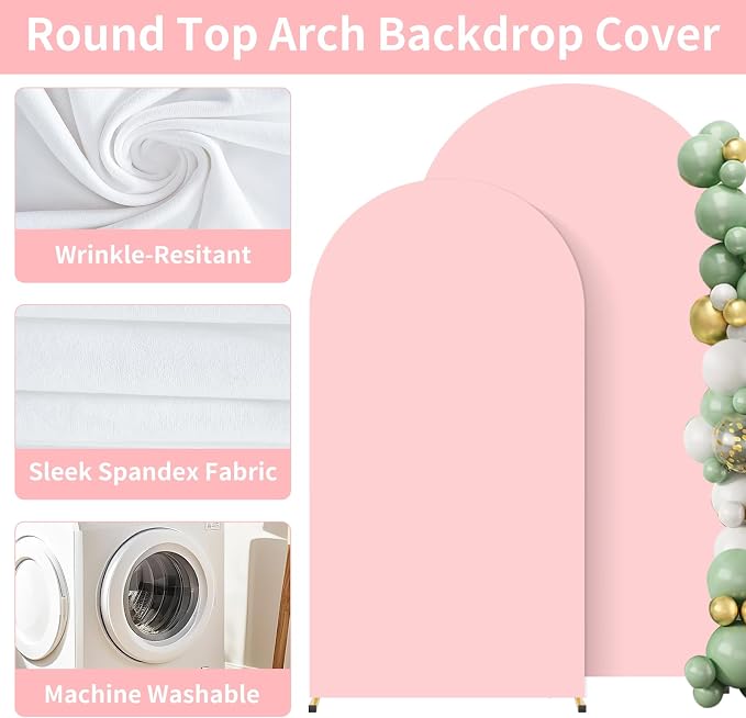 2 Pack Arch Backdrop Stand and Cover Set, Balloon Arch Stand | Metal Background - Image 5
