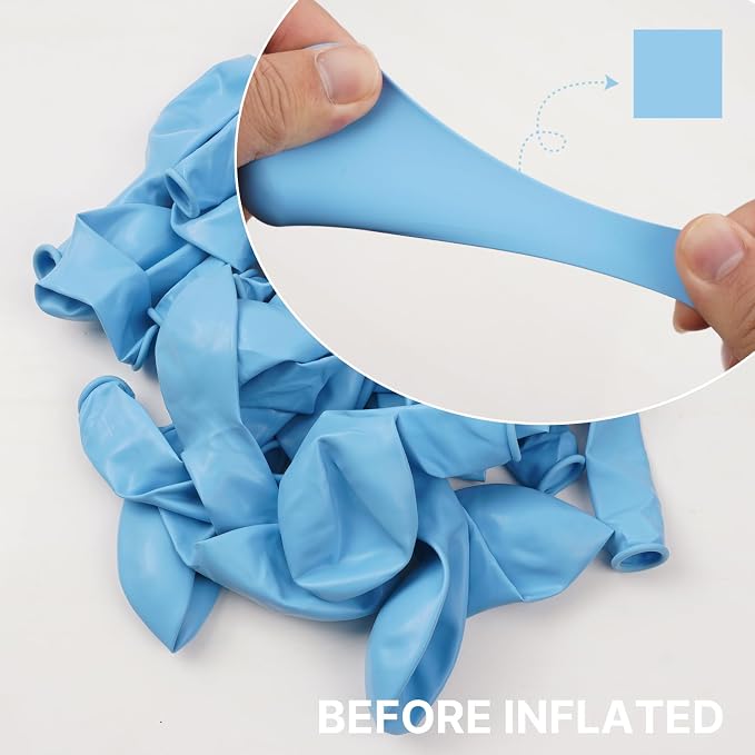 PartyWoo Light Blue Balloons 101pcs Baby Pastel Sky Aqua Blue Color | Balloons - Image 2