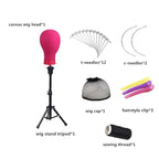Wig Head 22 Inch Canvas Block Head Wig Stand with Mannequin Head for Wigs Making Display(22Inch, Rose)