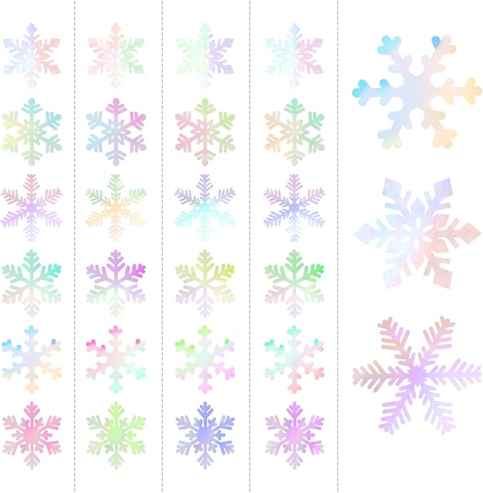Iridescent-Holographic Snowflake-Snow Christmas Party-Decorations Garland - Image 2