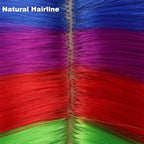 BERON 14 Inches Rainbow Wig with Bangs Short Curly Synthetic Wig for Women Cosplay Daily Party Hairnet Included