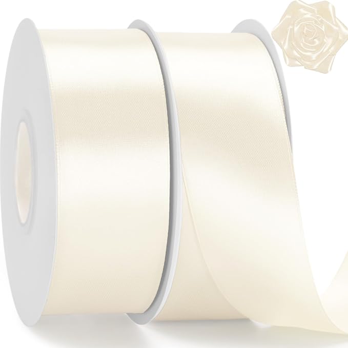 KINGLAKE Ivory Satin Ribbon by KINGLAKE