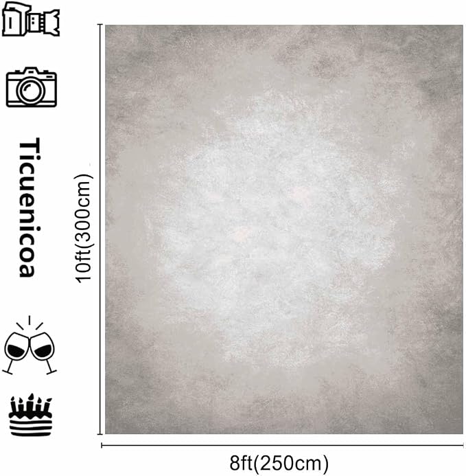 8x10ft Grey Portrait Photography Backdrops Solid Texture Abstract Photo - Image 4