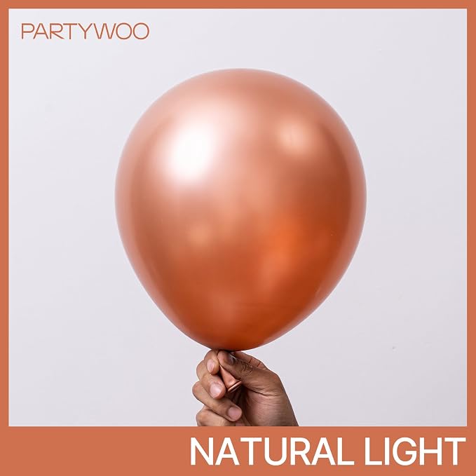 PartyWoo Rose Gold Balloons 140pcs Different Sizes of 18 12 10 5 Inch | Balloons - Image 2