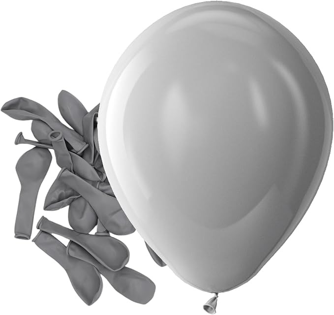Bezente Gray Latex Matte Party Balloons 150 Pack 5 inch Small | Pastel Grey by Bezente