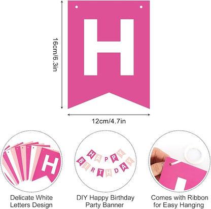 Happy Birthday Banner Sign, Birthday Garland Wall Door Hanging Banners Flag - Image 5