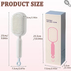 Retractable Cushion Massage Comb Brush, Pull Ring Cushion Massage Brush, Anti-Static Easy-Clean Massage Comb, Portable Travel, Smooth Clean Detangling Comb for All Hair Types(White)