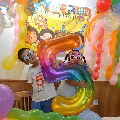 Rainbow Number 0 Balloon 40 Inch Rainbow 0 Balloon Giant Helium Foil Number 0 - Image 6