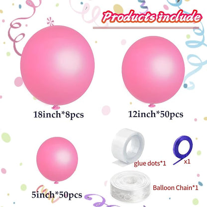 Pink Balloon Arch Kit 111Pcs 18 12 5 Inch Latex Party Balloons Garland - Image 2