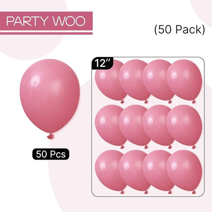 PartyWoo Mauve Dusty Balloons 50pcs Blush Pink Rose Latex Helium Balloons | 12 - Image 6