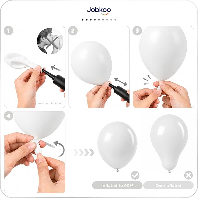 Jobkoo White Balloons 50Pcs 12 Inch Wedding Bridal Engagement Latex Balloon | - Image 5