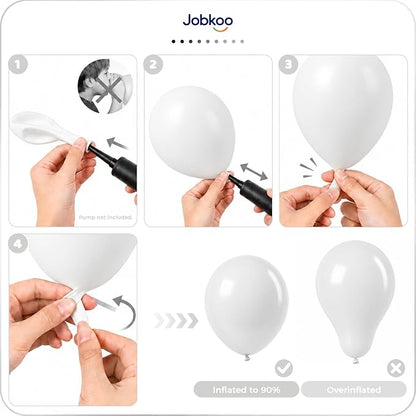 Jobkoo White Balloons 50Pcs 12 Inch Wedding Bridal Engagement Latex Balloon | - Image 5