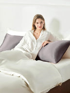 THXSILK Mulberry Silk Body Pillow Case, 100% Mulberry Silk Pillowcase for Hair and Skin, Natural Mulberry Ultra-Soft Silk Zipper Pillow Cover, 1pc (Dark Gray, Body Size 20"x54")