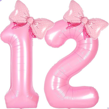 Pink 12 21 Balloon Number Pink Birthday Decorations by Unknown