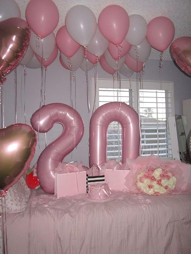 20 Balloon Number 40 Inch Pastel Pink Balloons - Image 2
