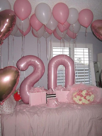 20 Balloon Number 40 Inch Pastel Pink Balloons - Image 2