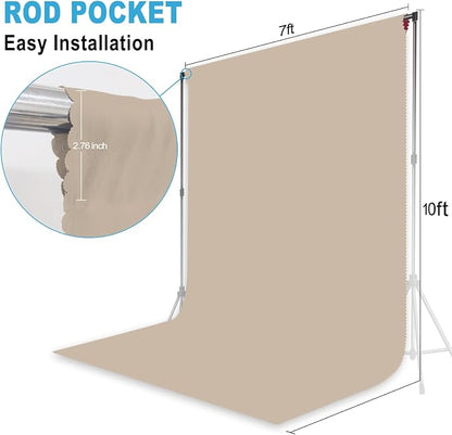 Beige Photography Backdrop for Photoshoot, 7x10 FT | Versatile Studio Photo - Image 2