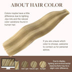 GOO GOO Tape in Hair Extensions Human Hair, 16/22 Light Blonde Highlighted Golden Blonde, 22inch 100g 40pcs, Skin Weft Seamless Invisible, Silky Straight with Thick Ends, Remy Human Hair