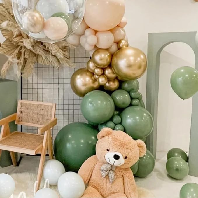 MEBAY Green White Gold Balloon Arch Kit - Image 5