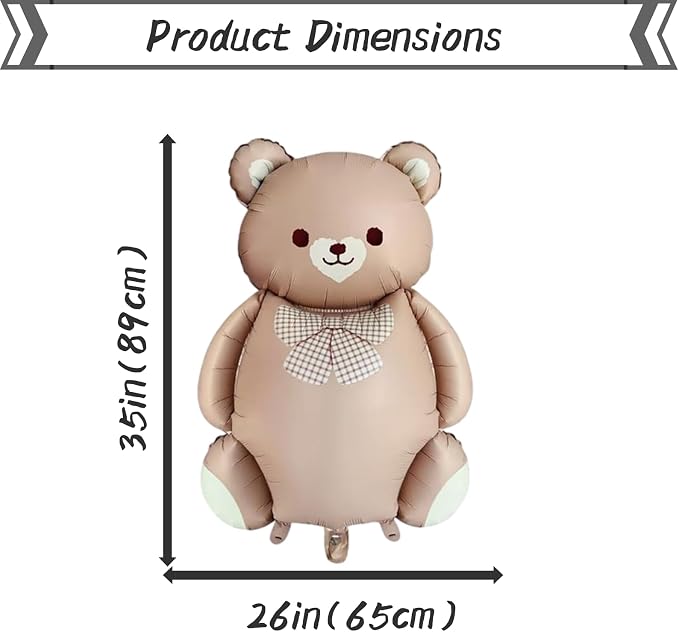 Light Brown Matte Magic Bear Foil Balloon - Image 3