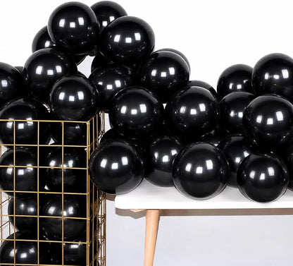 Black 12 Inch 100 Pcs Latex Balloons Helium Thicken Balloons Party Decorations by COLORFULELVES