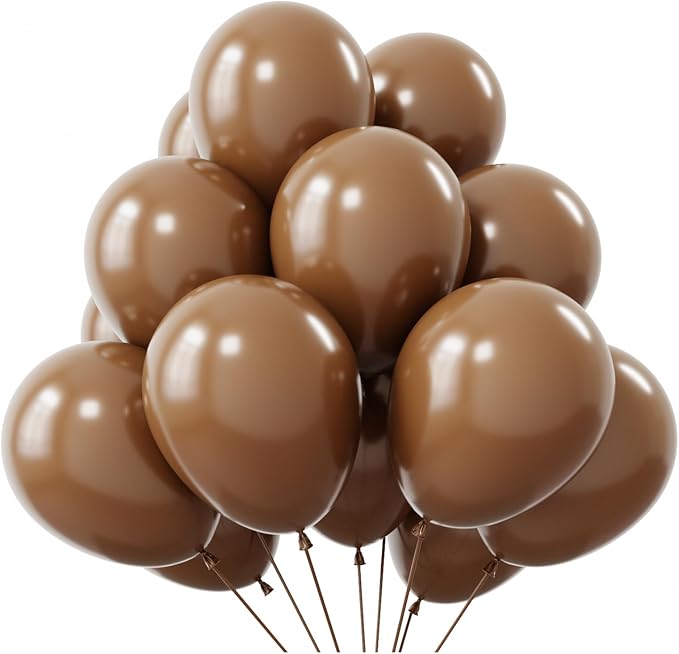 KBZVNAF Brown Latex Party Balloons 50 Pack 12 inch | Light Brown Helium Balloons by KBZVNAF