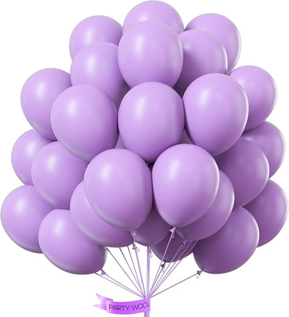 PartyWoo Lavender Balloons 100pcs Light Pastel Purple Lilac Purple Color | 12 by PartyWoo