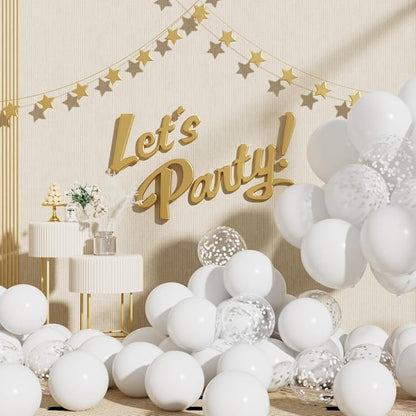 RainbowQ White Balloons 55Pcs 12 Inch Confetti Latex Helium Party Balloon | - Image 6