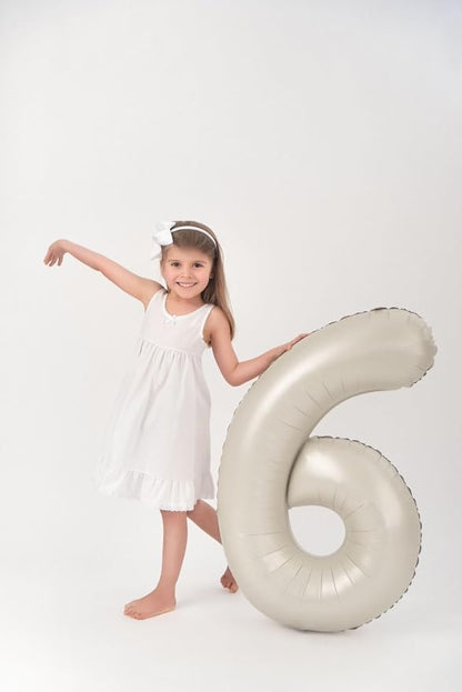 5 Number Balloons Cream 40 Inch Foil Balloon - Image 2