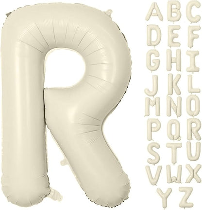 Letter Balloon 40Inch Cream White Big Alphabet Balloons Letter R | Giant Foil by YUNSHANGMO
